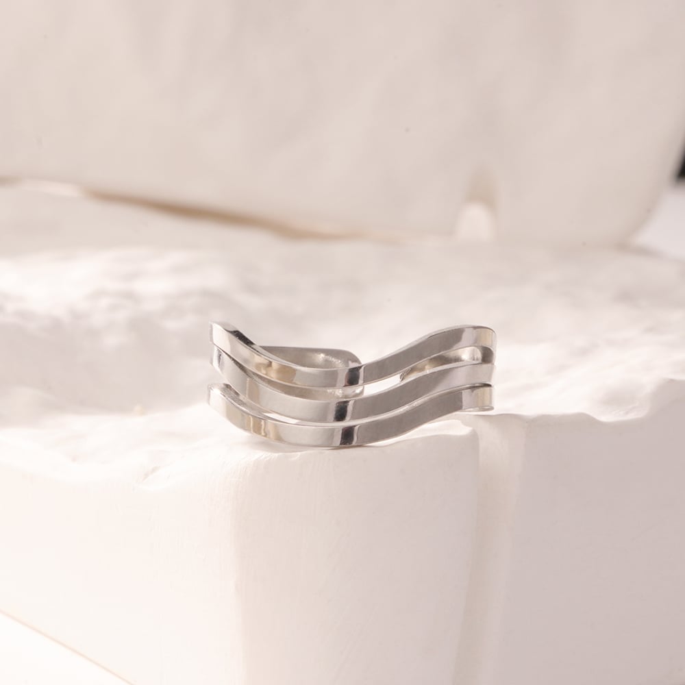 1 Piece Simple Series Classic Strip Stainless Steel   Gold Color  Statement Rings Picture6