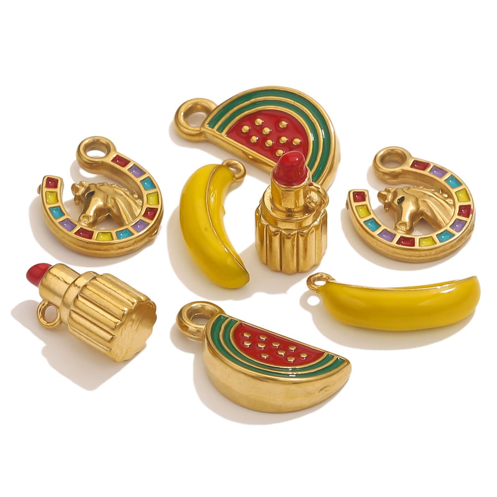 1 colgante de acero inoxidable con forma de fruta natural para mujer. Imagen3