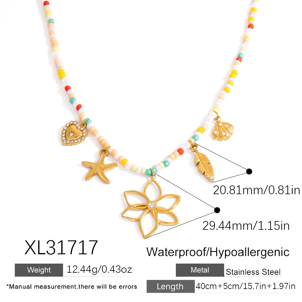 1 stuk bloemenbedel kralenketting Afbeelding2