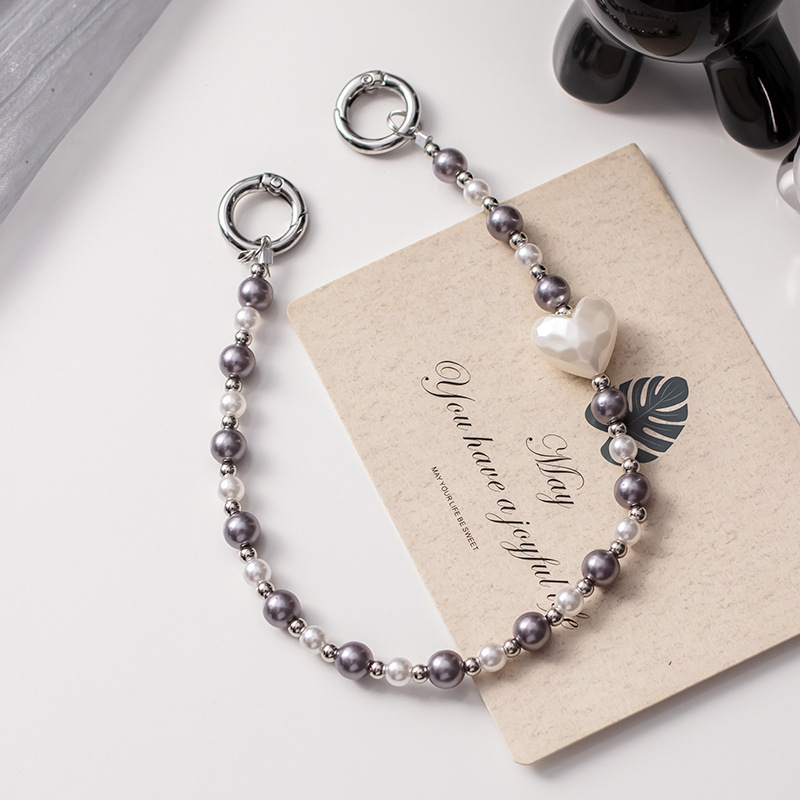 1 Adet Modern Serisi Gümüş Boncuklu Alüminyum Telefon Kayışı h5Resim3