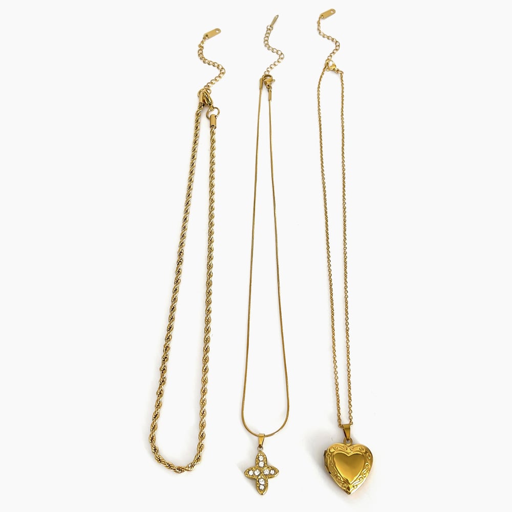 1 Piece Heart Stainless Steel Gold Color Pendant Necklace h5Picture6