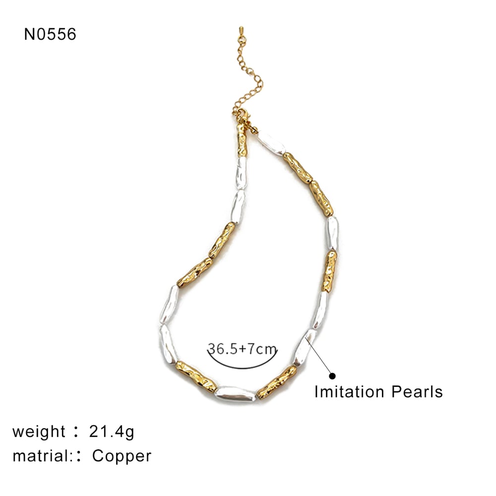 Collana di perline color rame e oro, 1 pezzo Immagine2
