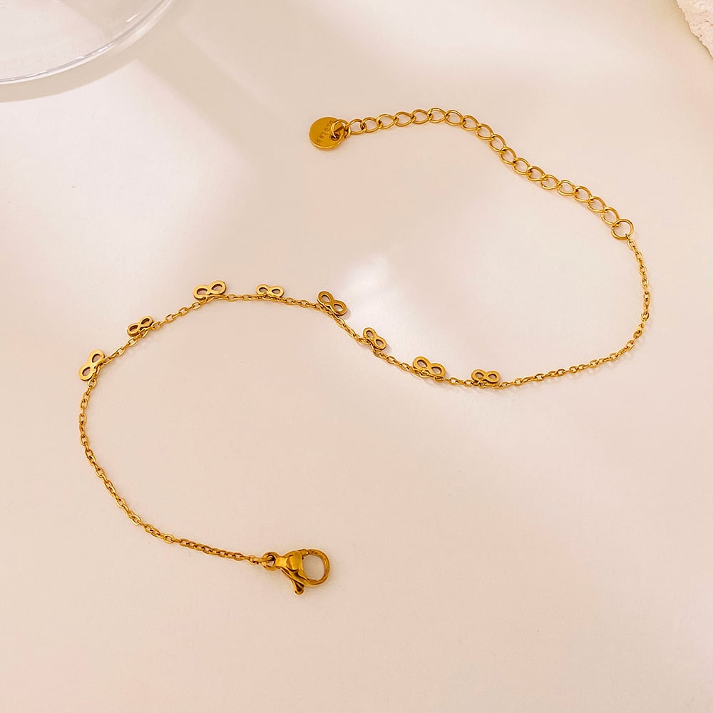 Braccialetti a catena da donna in acciaio inossidabile color oro con simbolo dell&#39;infinito personalizzabili, 1 pezzo Immagine5