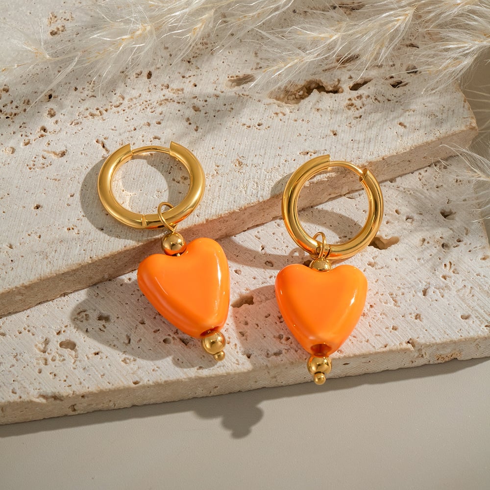 1 Pair Sweet Heart Drop Earrings h5Picture3