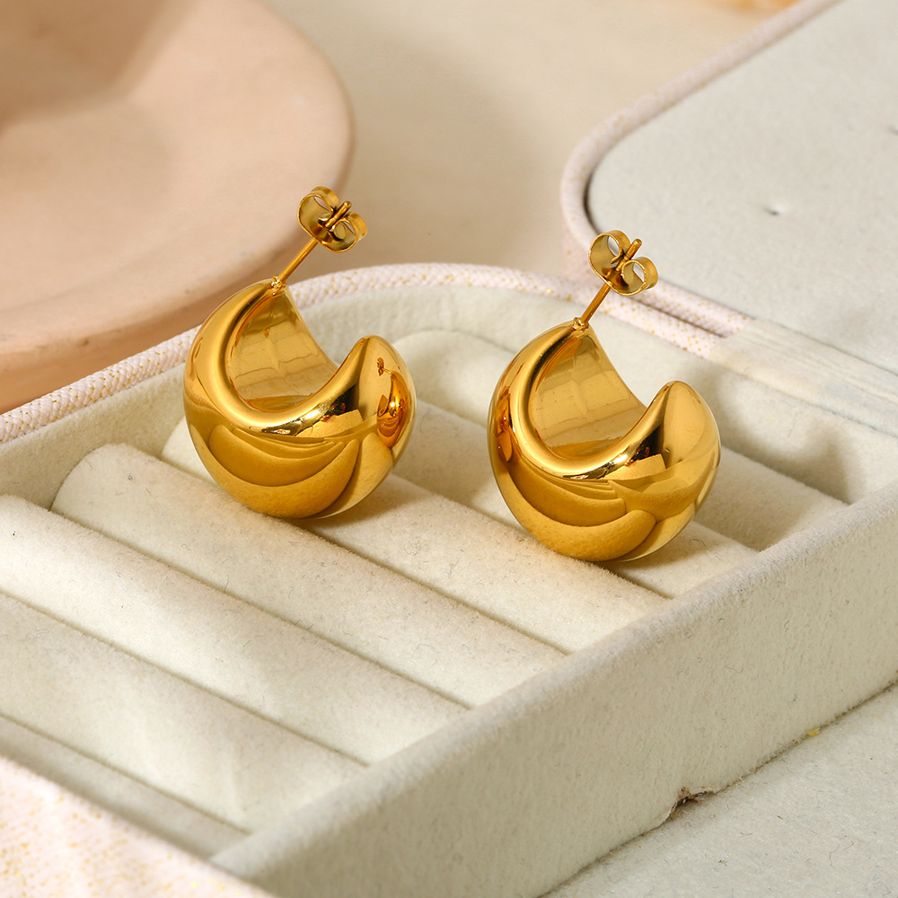 1 Pair Simple Series Daily Geometric Stainless Steel  Women's Stud Earrings h5Picture2