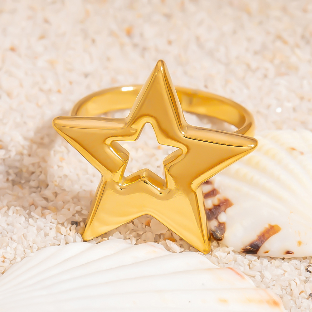 1 Piece Stainless Steel Gold Color Statement Ring h5Picture5