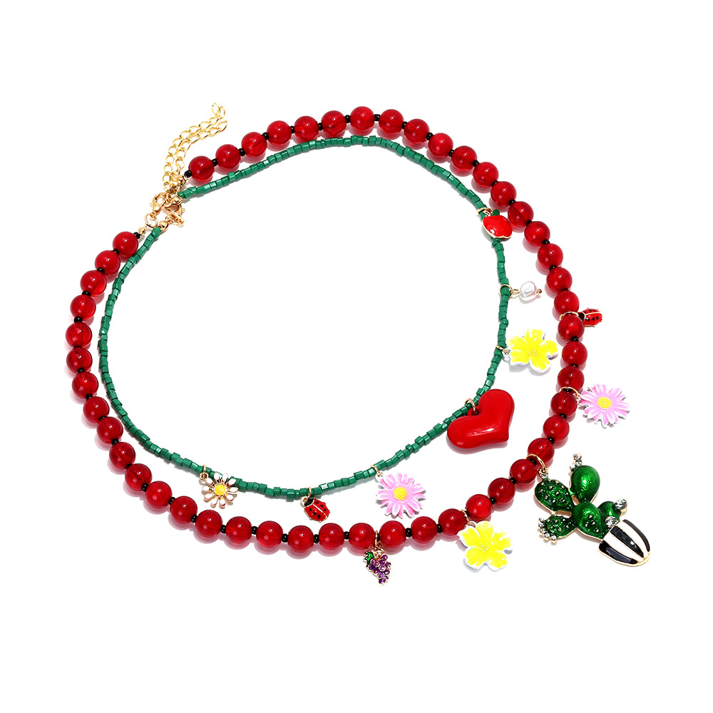 1 Set Halsketten mit Blumenperlen h5Bild4
