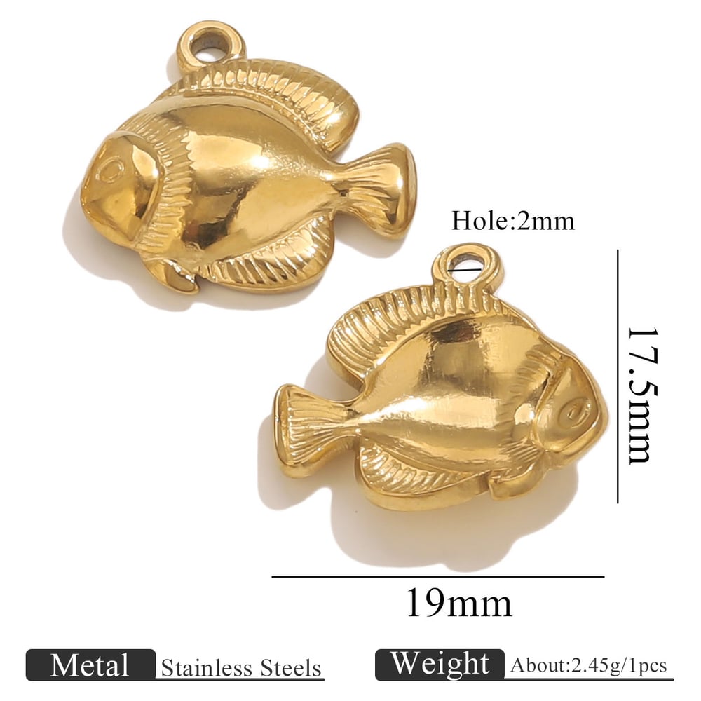 1 pezzo di ciondolo fai da te a forma di pesce in acciaio inossidabile da donna