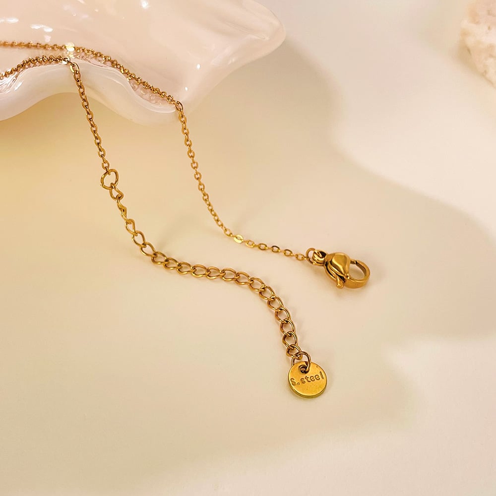 1 pezzo di collana con ciondolo a forma di farfalla in acciaio inossidabile color oro da donna h5Immagine6