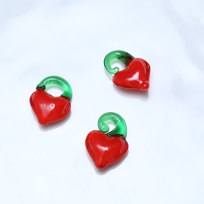 1 Stück Simple Series Einfache Herz Glasschmuckperlen h5Bild4