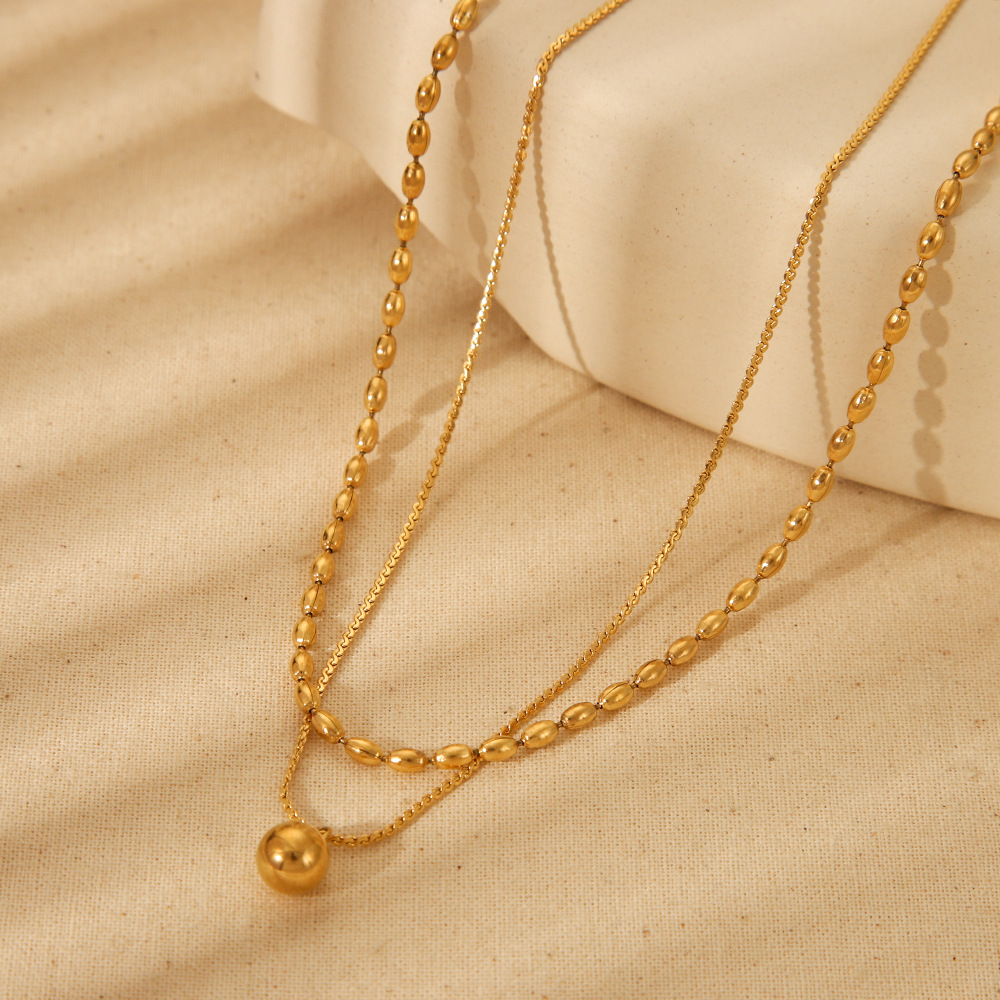 1 Pair Simple Series Daily Geometric Stainless Steel  Women's Layered Necklaces h5Picture2