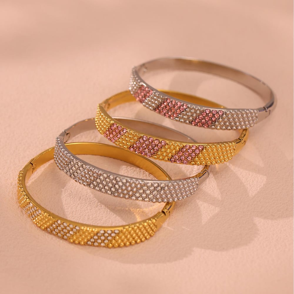 1 Piece Classic Circle Stainless Steel Gold Color Women's Bangles Picture2