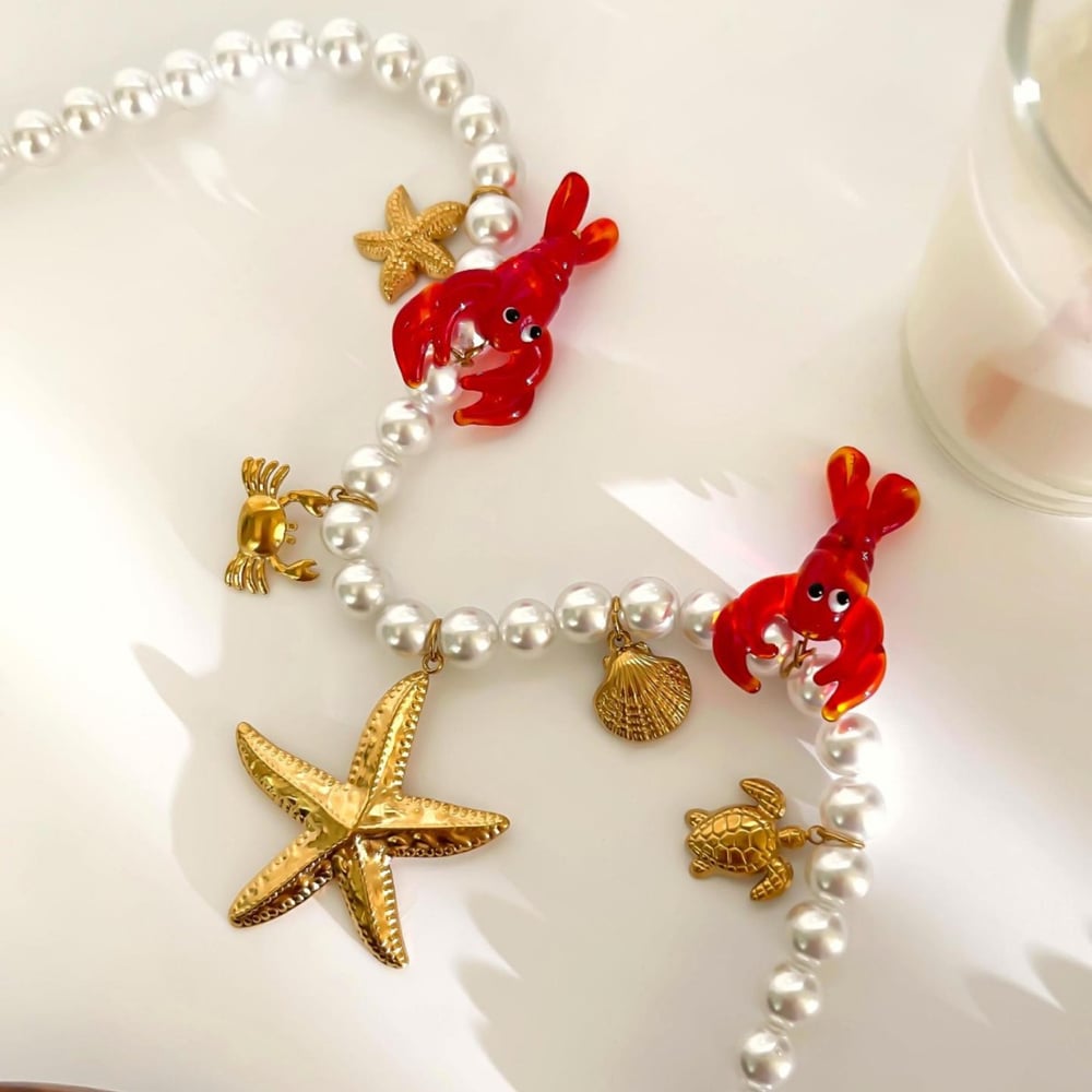 1 Piece Glaze Lobster Beaded Necklace h5Picture4