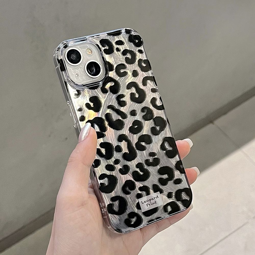 1 Pair TPU Fashionable and Versatile Leopard Print Phone Case 