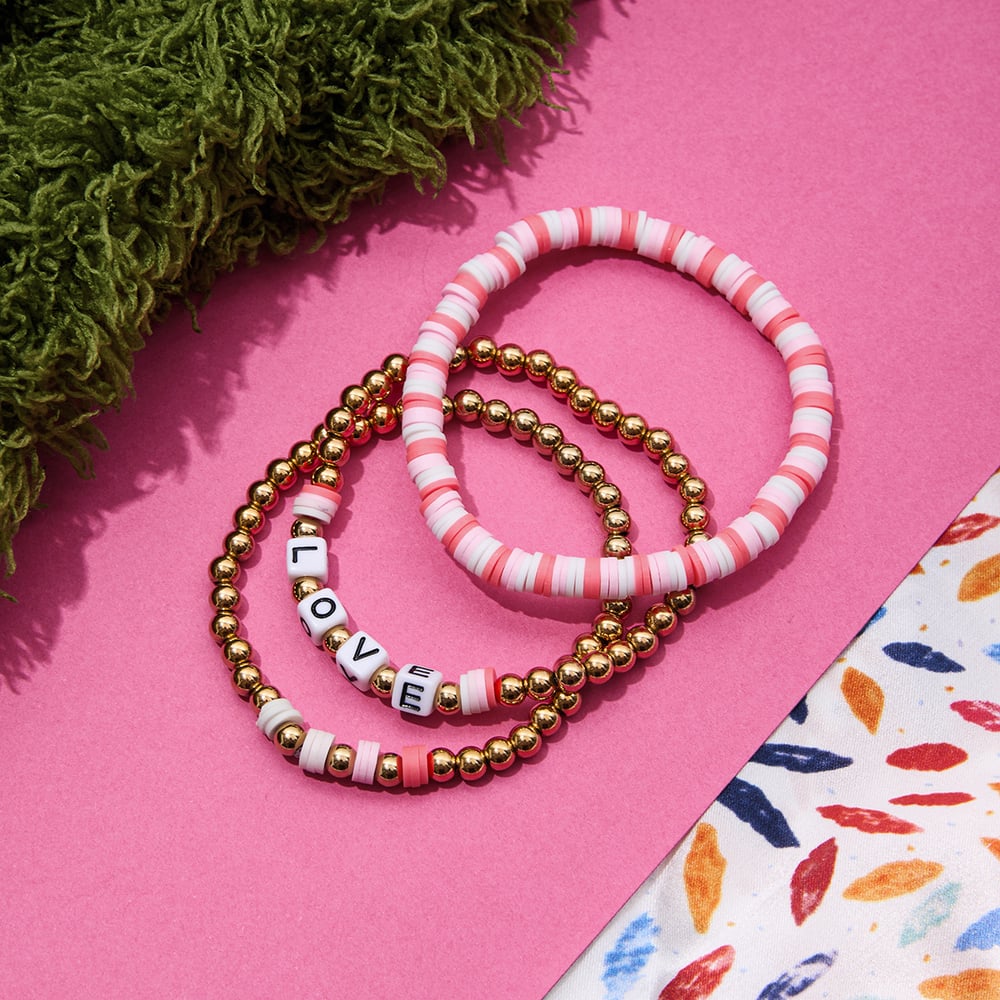 1 Piece Sweet Beads Polymer Clay Stainless Steel Women's Beaded Bracelets Picture5