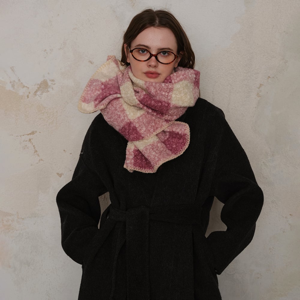 1 Stück lässiger karierter Polyester-Winterschal für Damen h5Bild2