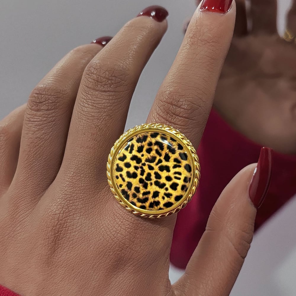1 Piece Ethnic Series Simple Circle Stainless Steel   Gold Color  Statement Rings h5Picture4