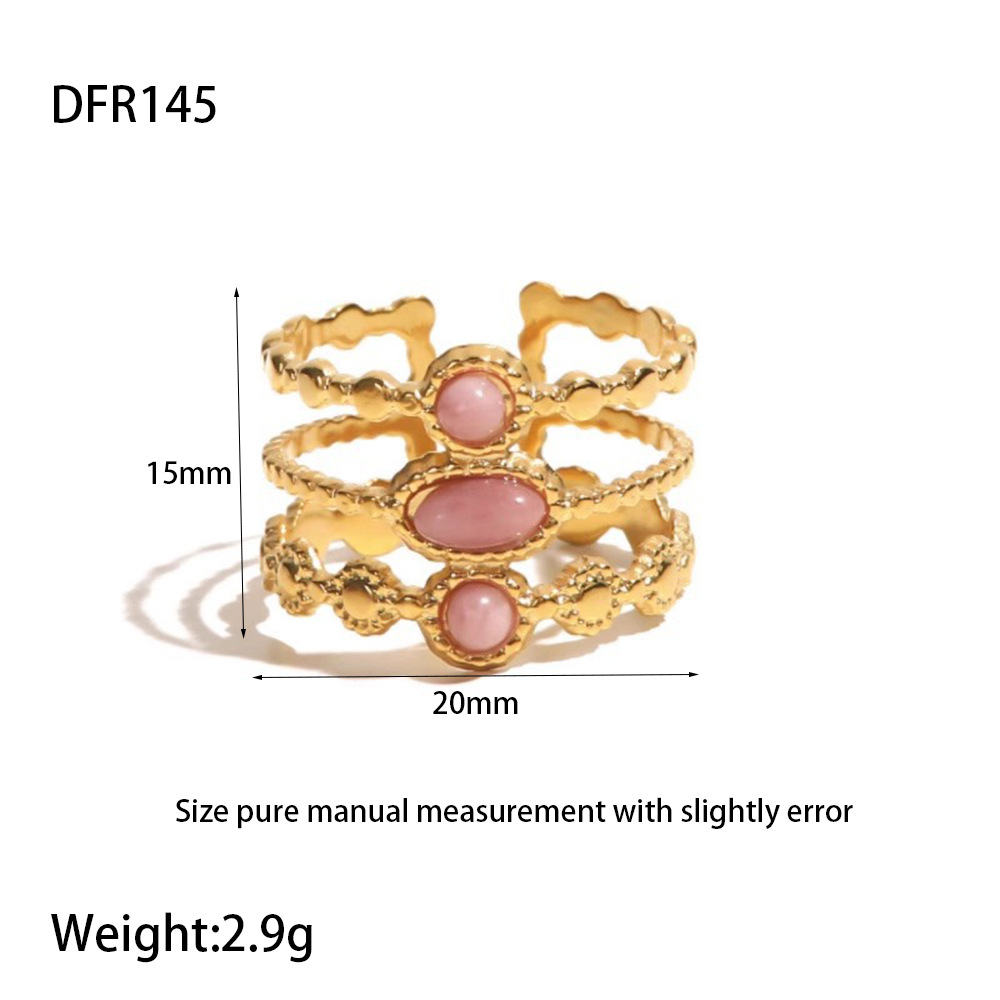 1 Pair Luxurious Series Retro Geometric Stainless Steel  Wmoen's  Rings