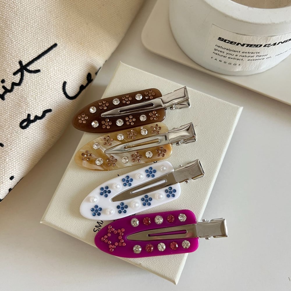 1 Pair Simple Series Cute Flower Acetate Women's Hair Clips h5Picture3