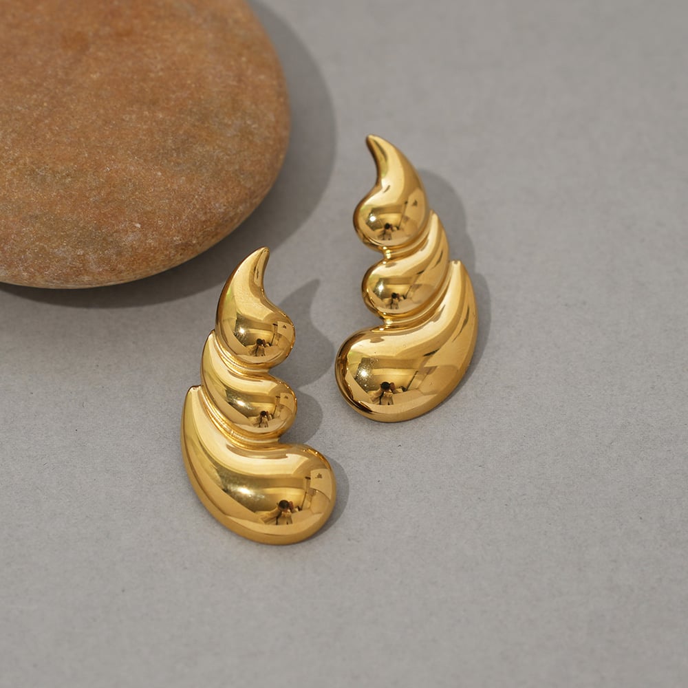 1 Pair Simple Irregular Shape Stainless Steel  Women's Stud Earrings Picture4