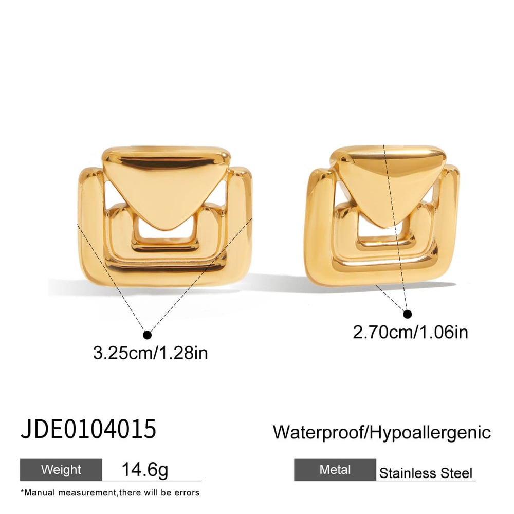 1 Pair Simple Email Shape Stainless Steel Gold Color Women's Stud Earrings h5Picture2