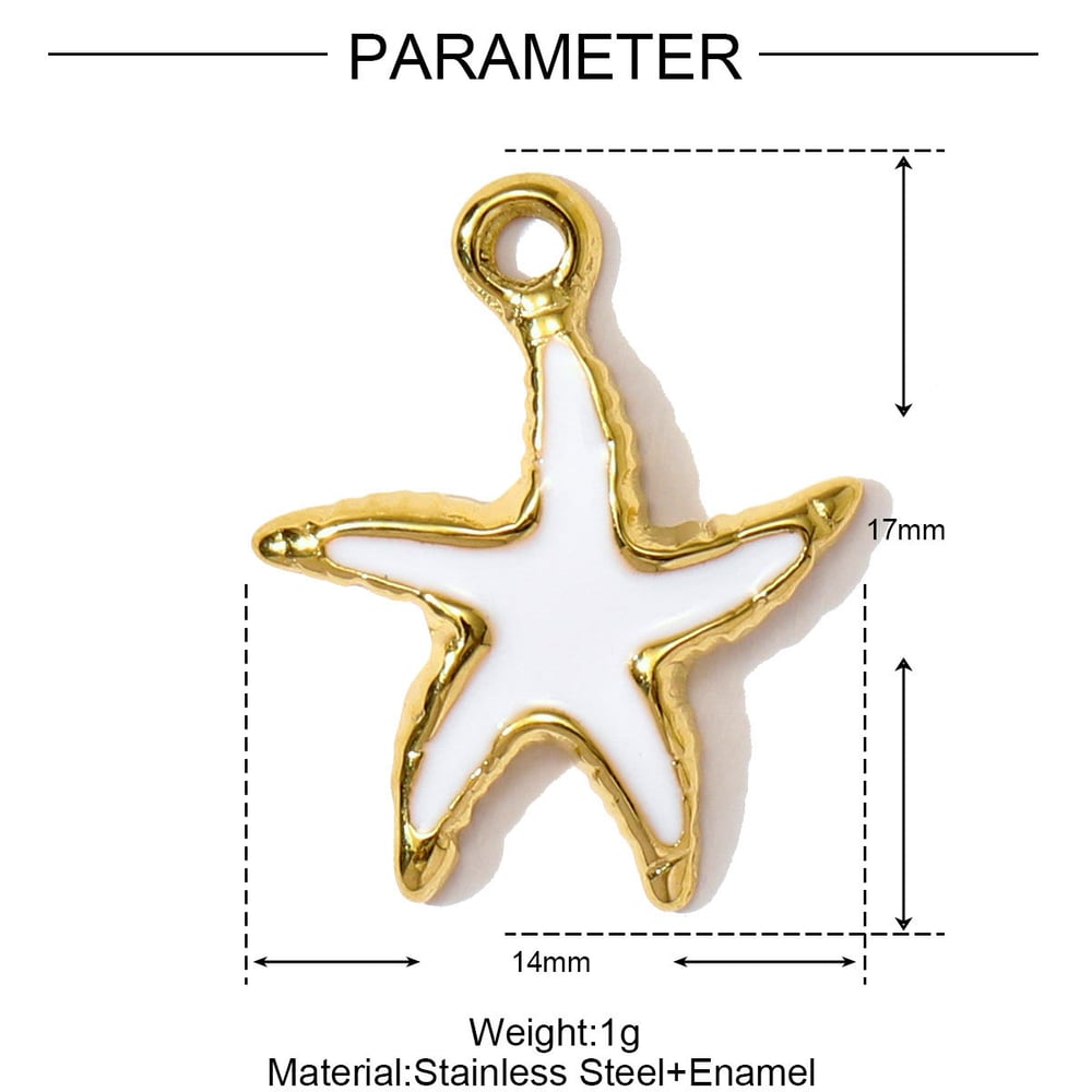 1 Piece Vacation Starfish Stainless Steel Women's Pendants h5Picture2