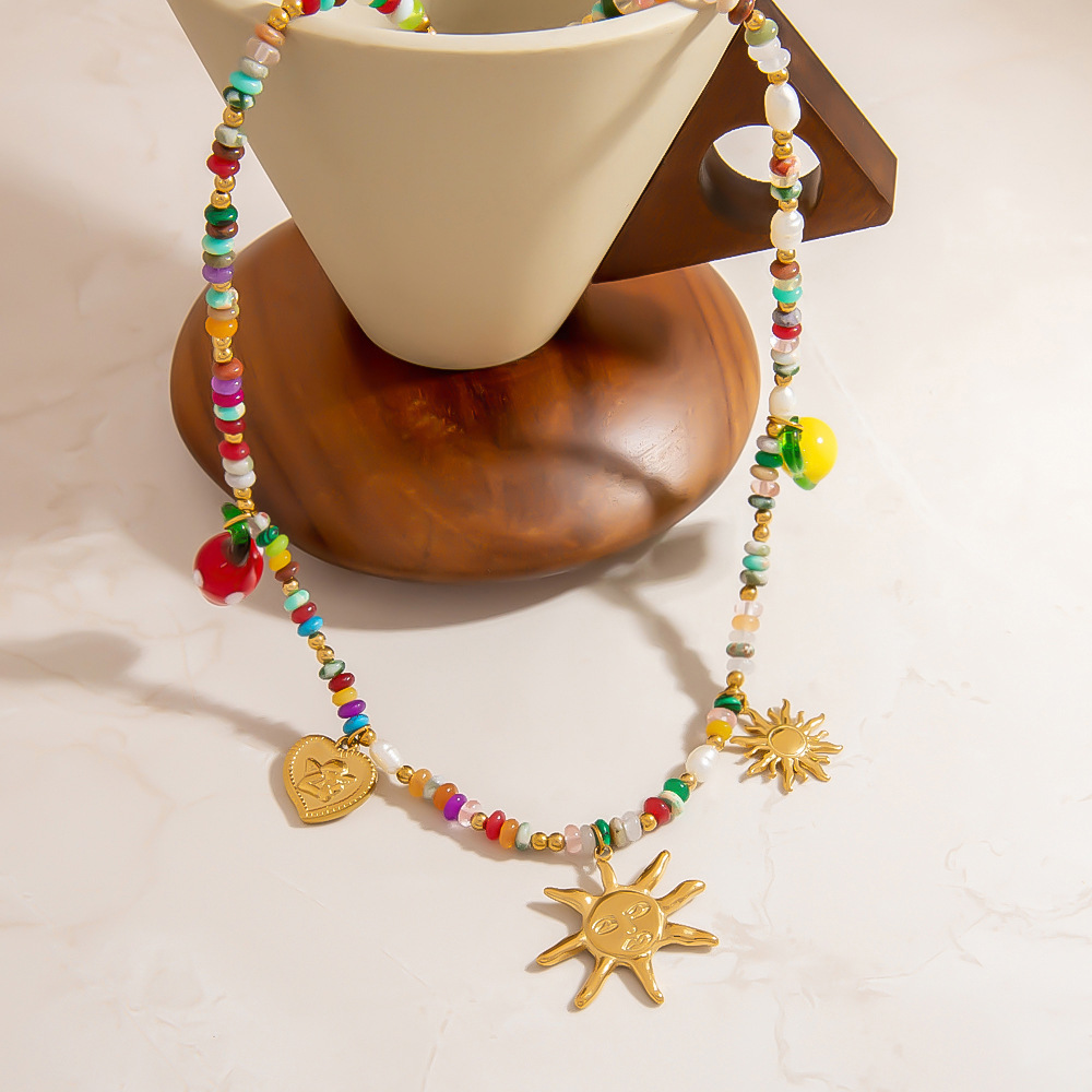 1 Piece Natural Stone Beaded Necklace h5Picture4