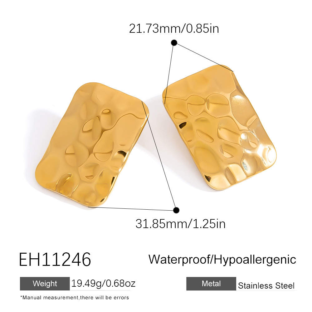 1 Pair Simple Series Casual Irregular Shape Stainless Steel   Women's Stud Earrings h5Picture2