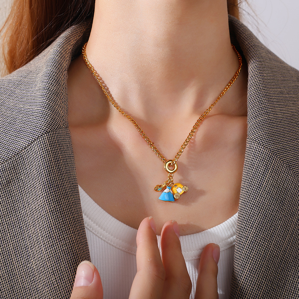 Collier pendentif DIY en acier inoxydable 1 pièce Image4