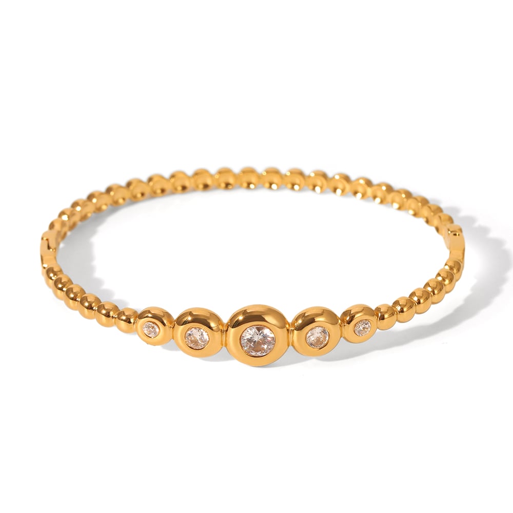 1 Pair Simple Series Daily Geometric Stainless Steel  Women's Bangles