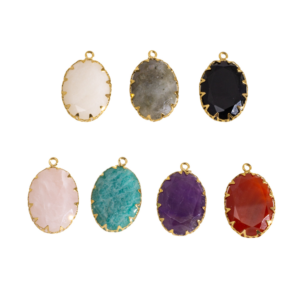 1 Adet Romantik Basit Düzensiz Şekilli Doğal Taşlı Kadın Kolye Ucu h5Resim5