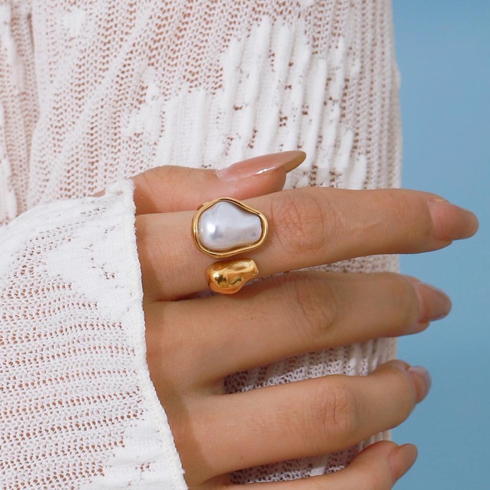 1 Pair Classic Oval Stainless Steel Gold Color Women's Stud Earrings h5Picture5