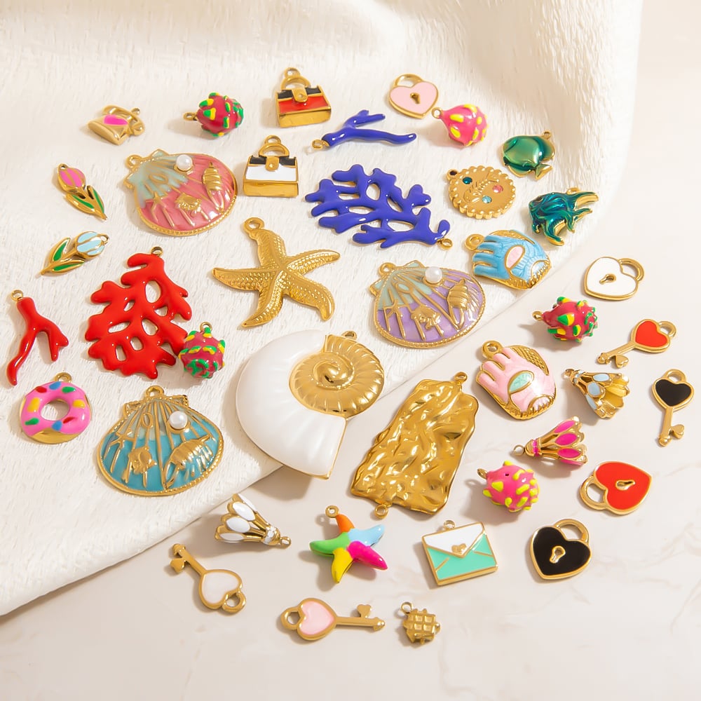 1 Piece Oceanic Stainless Steel Gold Color DIY Pendant Picture3