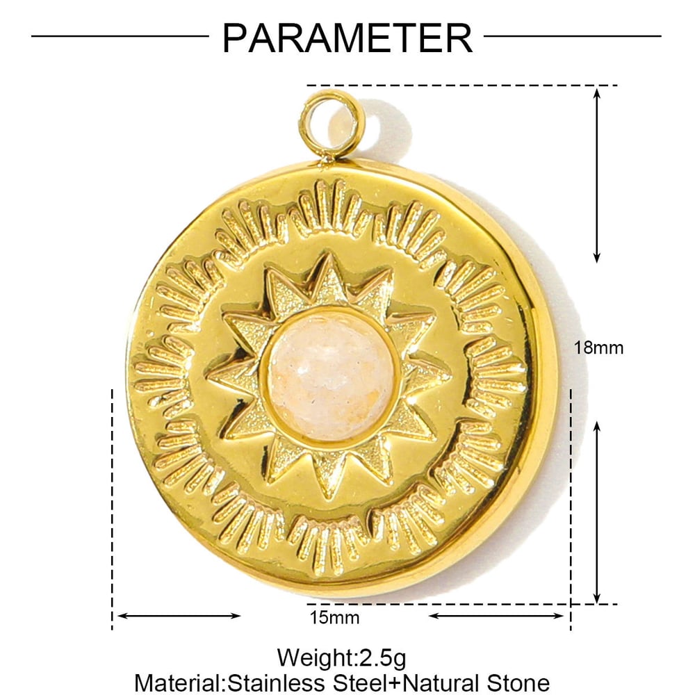 1 Piece Simple Circle Natural Stones Women's Pendants h5Picture2