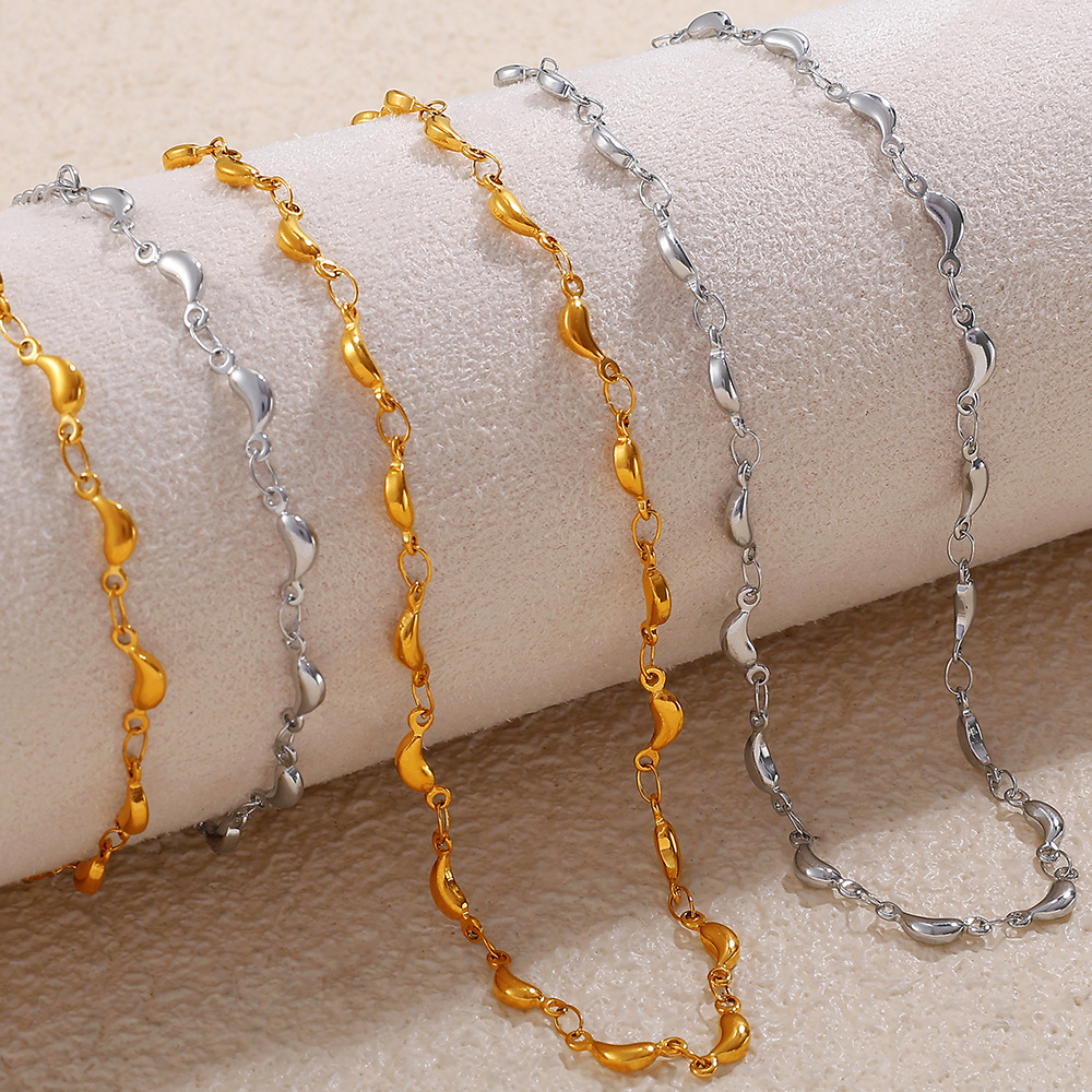 Collier chaîne couleur or en acier inoxydable 1 pièce Image3