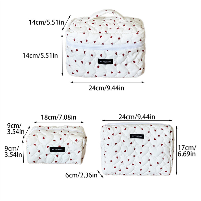 1 Piece Classic All - over - printed Heart - themed Women's Makeup Bag Picture5