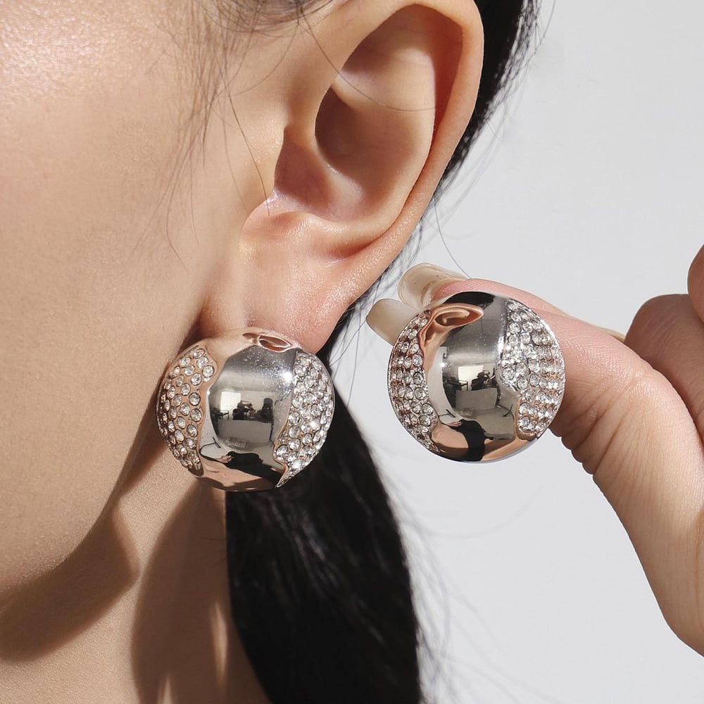 1 Piece Semicircle Stainless Steel Gold Color Zircon Women's Jewelry Sets Picture6