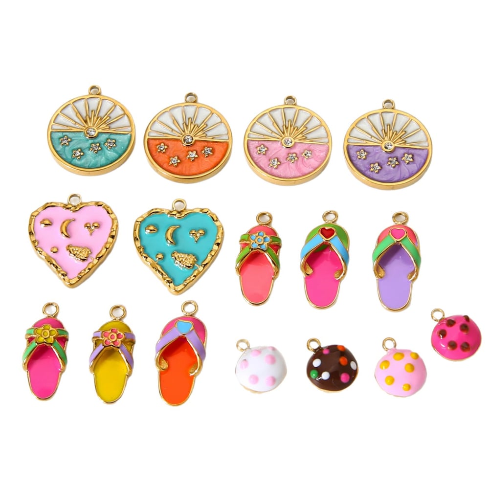 1 Piece Cute Stainless Steel Gold Color DIY Pendant Picture5