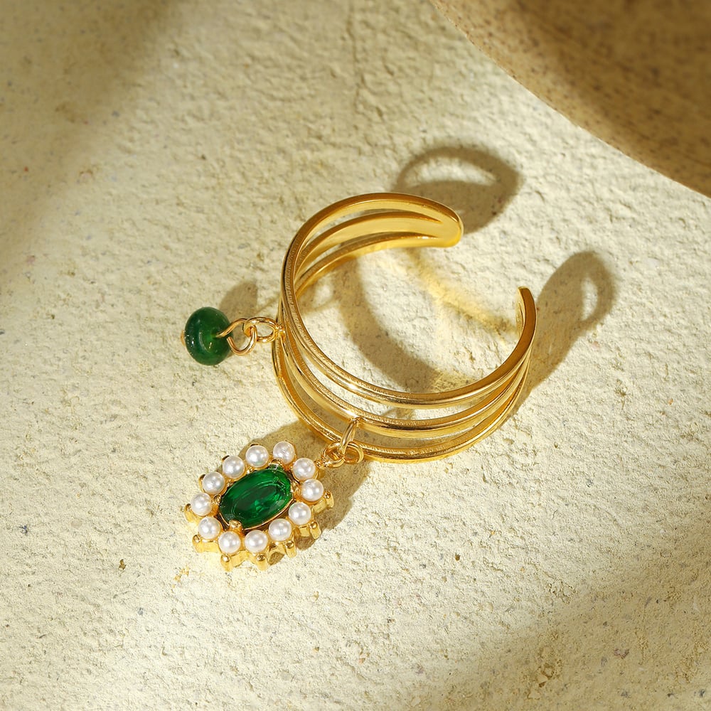 1 Stück Statement-Ring aus Edelstahl in Goldfarbe h5Bild3