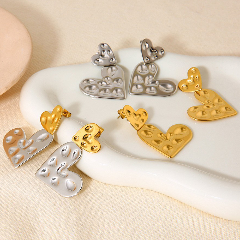 1 Pair Sweet Heart Stainless Steel Drop Earrings h5Picture2