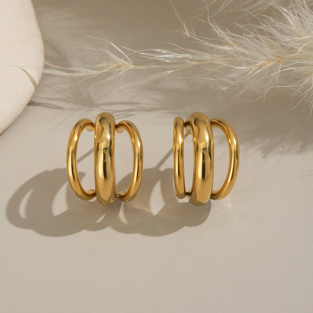 1 Pair Simple Daily Irregular Shape Stainless Steel   Women's Stud Earrings Picture2