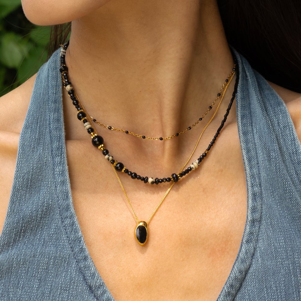 Retro Doğal Taş Kolye Seti h5Resim4