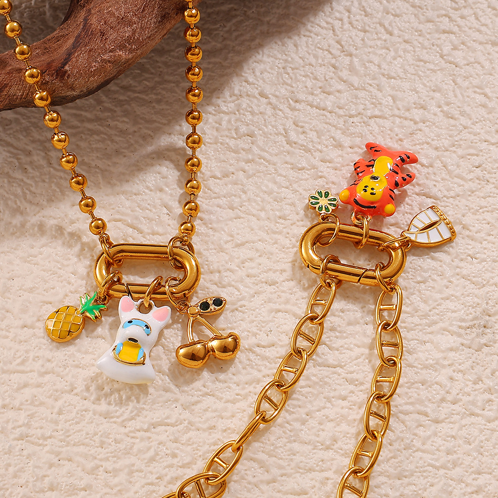 1 Piece Animal Stainless Steel  Gold Color DIY Pendant Necklace h5Picture3