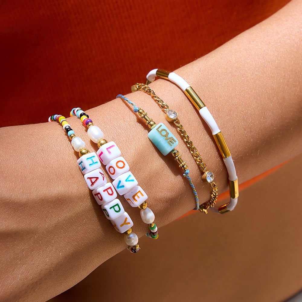 1 Piece Letter Colorful Beads Resin Women's Beaded Bracelets Picture4