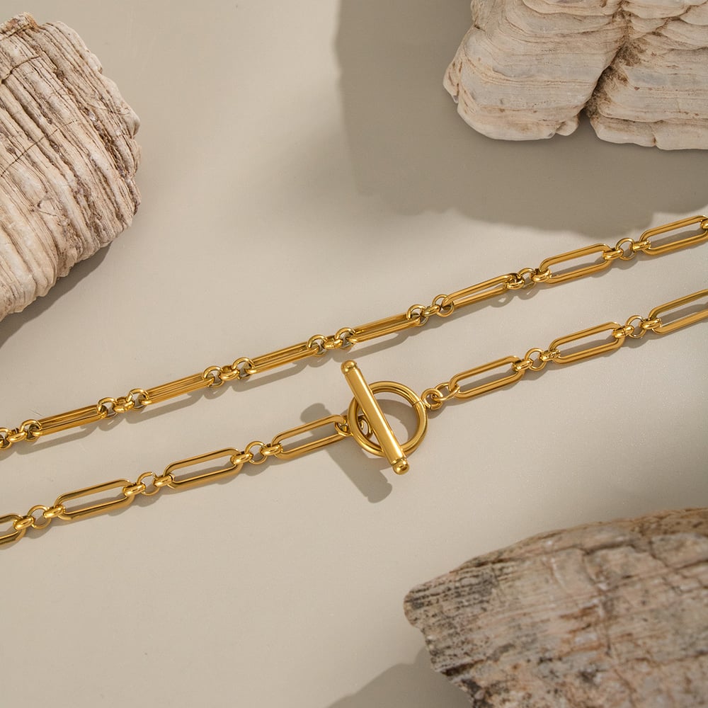 1 Piece Stainless Steel Gold Color Chain Necklace Picture3