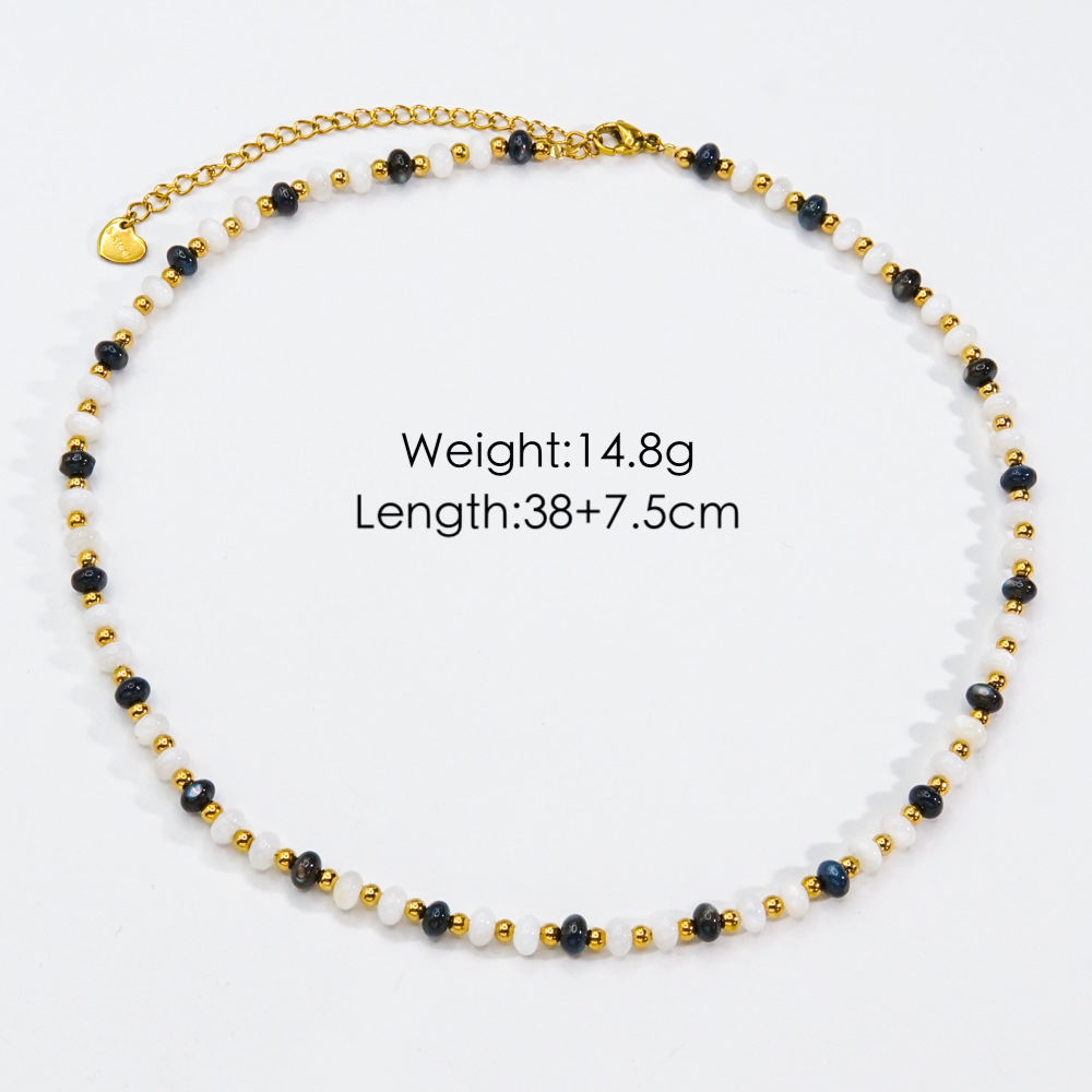 Sweet Elegant Stainless Steel Women‘s Beaded Necklaces