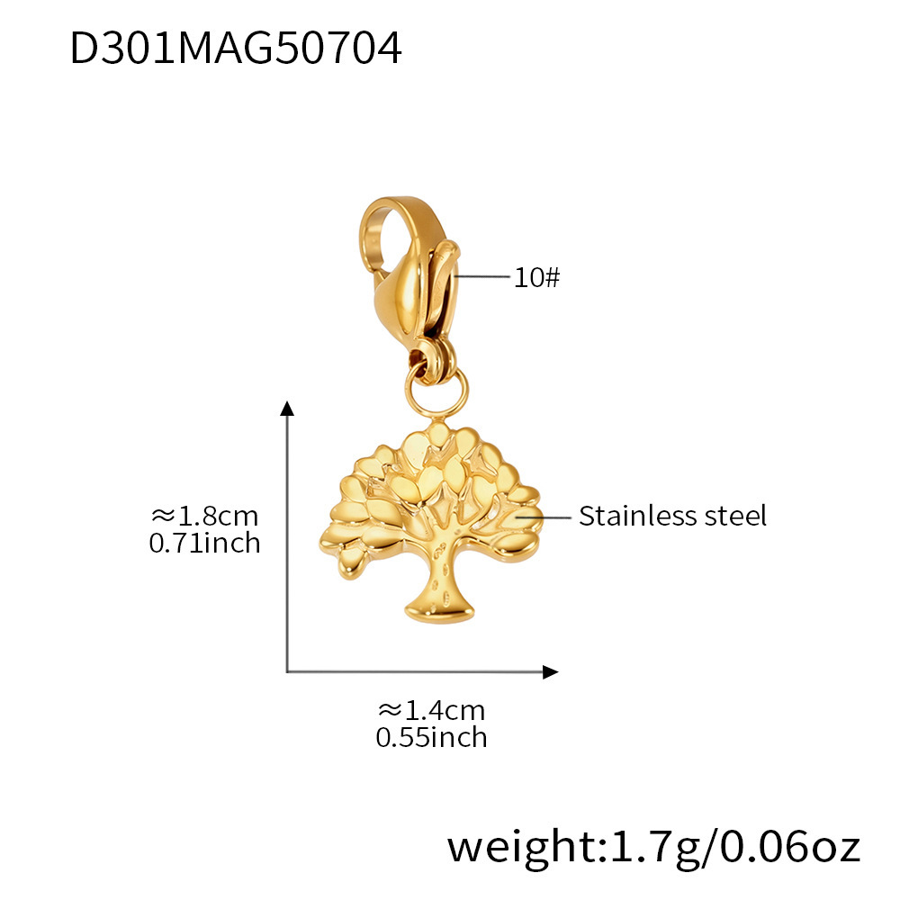 1 Stück einfaches Herz Edelstahl Goldfarben Damen Charm Armbänder