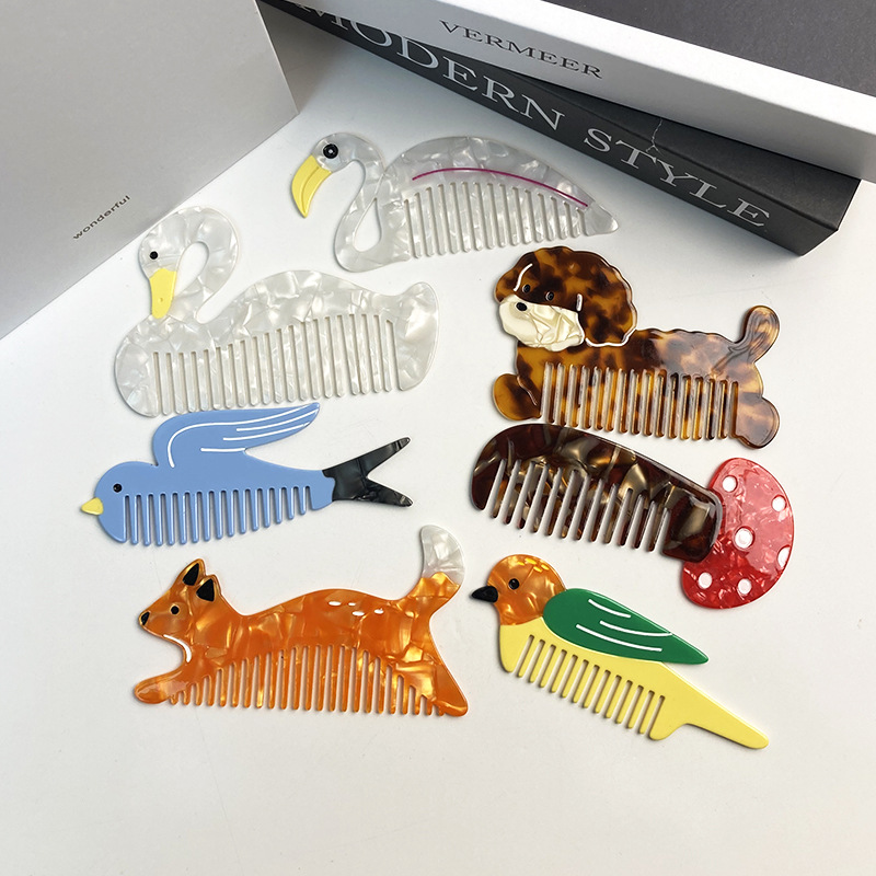 1 Piece Animals Cellulose Acetate Sheet Women's Combs h5Picture3