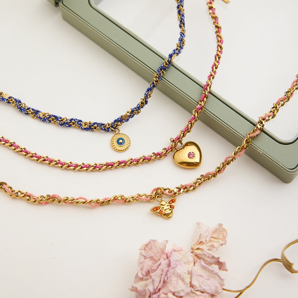 1 Piece Retro Heart Stainless Steel Gold Color Women's Charm Bracelets h5Picture6