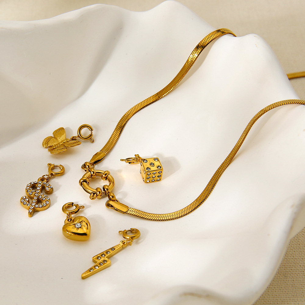 1 Parça Basit Klasik Kalp Zincir Gıda Paslanmaz Çelik Zincir Kolye Resim3